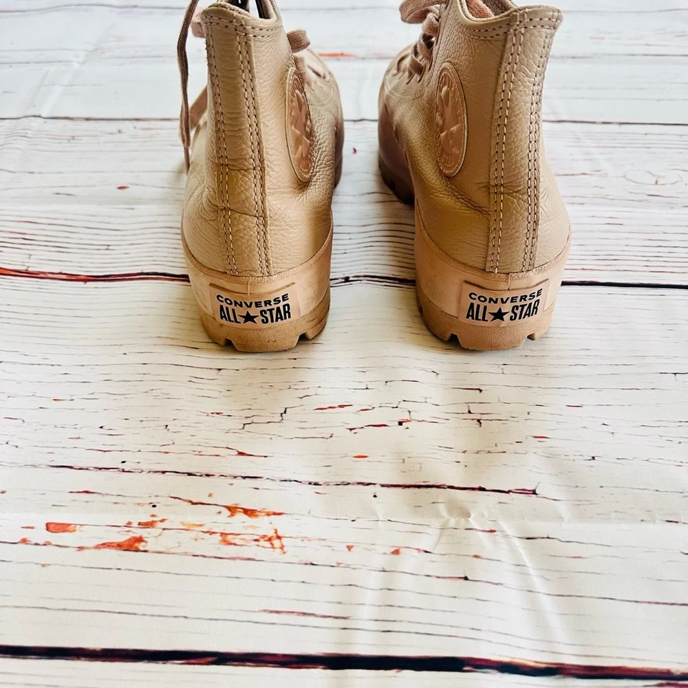 High-Top Platform Dusty Rose Converse - Leather Size 7